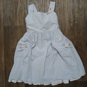 Laura Ashley London Girls Dress with Crochet Flowers.